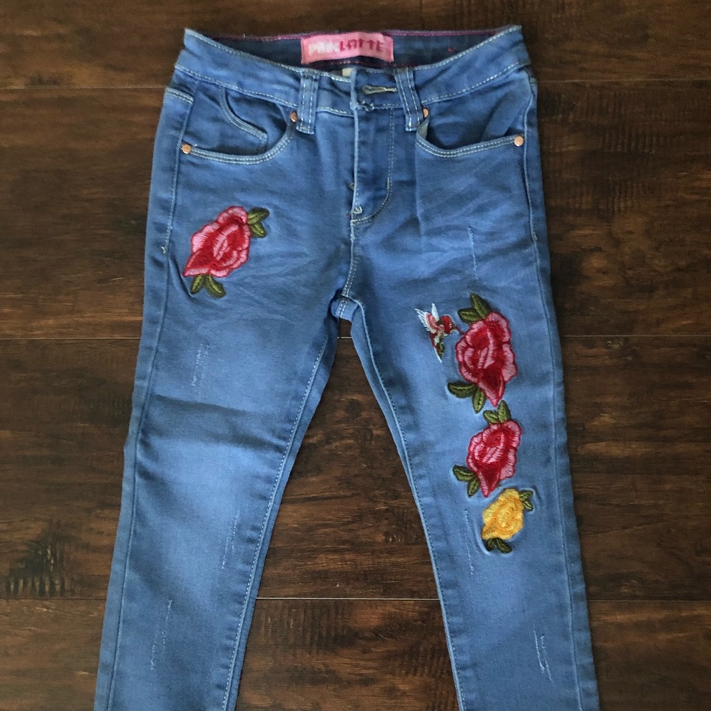 Rose embroidered girls’ jeans - size 5